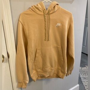 Nike Men’s XS Pullover hoodie light yellow embroidered logos on chest